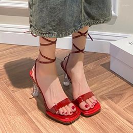 Sandals Sexy High Heels Women Rome Shoes Summer Dress Party Cross Tied-lace Up Slippers 2024 Designer Pumps Mujer Zapatillas