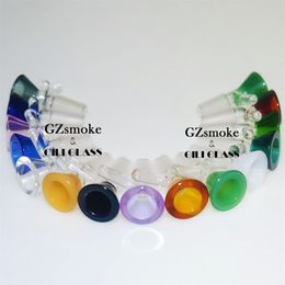 Glass Bongs Funnel Bowls Pipes 5mm Thick slides bong smoking Colour piece pink heady wholesalers oil rigs pieces 14mm 18mm slide dab LL