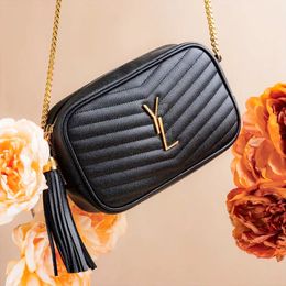 Women's LOU quilted camera Designer Bag tassel Luxury handbag purses caviar leather Clutch chain Shoulder tote Messenger Black bag mens Even sling Crossbody Bags