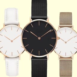 Acciaio inossidabile Luxury Women Watch d&w Quartz Simplicity Ladies Fashion Rose Gold Silver Watches 28mm 32mm 36mm orologi da do244Z