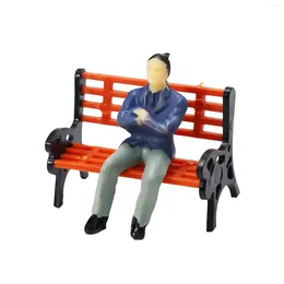 Garden Decorations Accessory Model People Plastic Seated Train Bench Decoration Figures Ornament Passenger Brand Parts Suitable