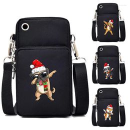 Bag Christmas Dogs Graphics Woman Mobile Phone Harajuku Animal Mini CrossBody Hip Purse Handbag Female Shoulder