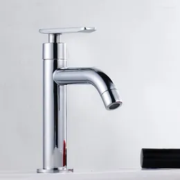 Bathroom Sink Faucets Basin Faucet Single Cold Toilet Tap Black Chrome Brass Handle Deck Mounted Washbasin