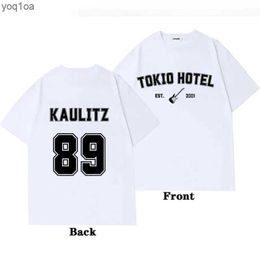 Women's T-Shirt Rock Band Tokio Hotel Kaulitz Graphic Print T Shirt Fashion Punk Short Sleeve Casual Hip op Streetwear Plus Size T Shirt WomenL2403