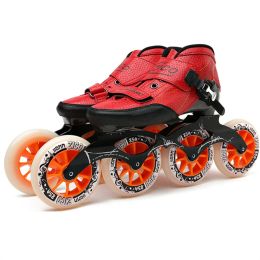 Tang Carbon Fiber Inline Speed Skates Shoes Racing Street Outdoor Sports Kr Jp Yellow Red Black Frame 90110mm Wheel 3048