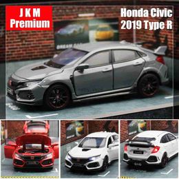 Diecast Model Cars 1/32 Honda Civic Type R Toy Car For Children Diecast Miniature Model Pull Back Doors Openable Sound Light Collection Gift BoysL2403