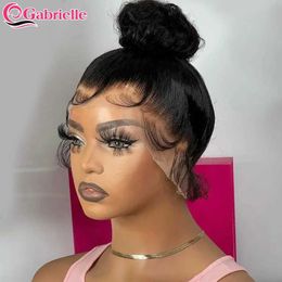 Synthetic Wigs Gabrielle 360 Lace Frontal Wigs Human Hair for Ponytail Brazilian Straight Lace Front Wig on Clearance Sale Remy Hair 30 Inch 240328 240327