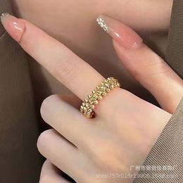 screw carter rings nail rivet ring for women V-gold material fashionable luxurious atmospheric versatile couple bullet head NZAL