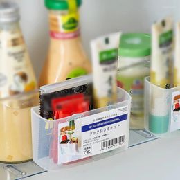 Kitchen Storage Fridge Box Organiser Adjustable Refrigerator Rack Sauce Bag Organiser
