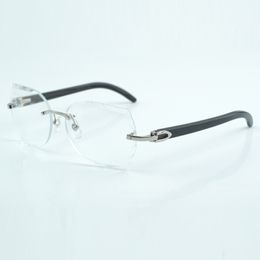 Micro cut fashionable transparent lenses 8300817 with natural black or white buffalo horn arm size 18-140 mm