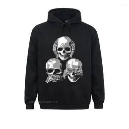 Men's Hoodies See No Evil Hear Speak Halloween Skull Hoodie Geek Sweatshirts For Adult Summer/Fall Hoods