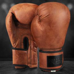 Protective Gear Retro Style Boxing Gloves New Taekwondo Sanda Boxing Gloves Men and Women Training Sandbag Thai Boxing Adult Professional Gloves yq240318