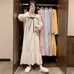 Women's Sleepwear Long-Sleeved Nightgown Female Spring And Autumn Summer Students Princess Wind Big Size Dress Pajamas Homewear