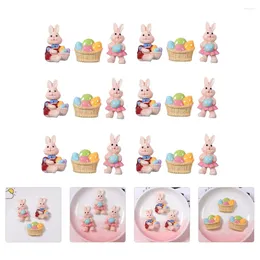 Garden Decorations 18 Pcs Easter Ornaments Decoration DIY Accessory Small Statue Craft Adorn Resin Prop