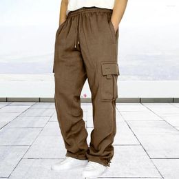 Men's Pants Men Work Casual Elastic Waist Drawstring Cargo With Multi Pockets Soft For Daily