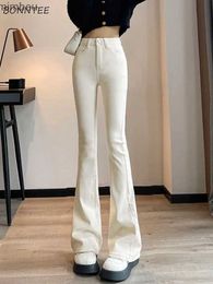 Women's Jeans Flare Jeans Women Pure Chic Spring Fashion Elegant Leisure Office Lady Korean All-match 2023 New Arrival Slim Full Length SimpleC24318