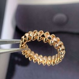 screw carter rings nail Seiko Quality Rivet Ring for Men Women V-Gold Material Fashionable Light Luxury Versatile Couple Live Broadcast Internet Popular OHGG