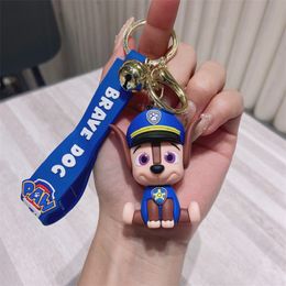 Factory wholesale 6 styles 5cm claw patrol key chain cute puppy animation peripheral keychain children's gift