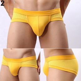 Underpants Men Briefs Sexy Mesh Modal Triangle Male Underwear Breathable Solid For Daily Wear