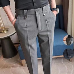 Men's Suits High-quality Clothing Formal Work Pants Business Casual Ankle-length And Slim-fit Daily Long Pants.