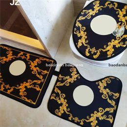 G Classic Baroque Toilet Seat Cover 3 Piece Set Durable Bathroom Seats Cushion Carpets BD Bath Floor Mat Decoration F