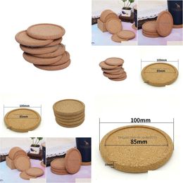 Party Favor Classic Round Plain Cork Coasters Drink Wine Mats Mat Juice Pad For Gift Drop Delivery Home Garden Festive Supplies Event Dhte0