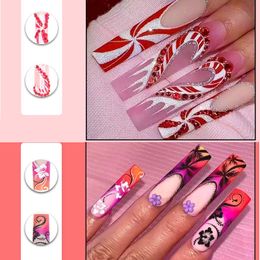 Color Glitter Glitter long fashion square nails European and American Beauty Ballet Dance performance Nail art Deco kit Expensive gel nail stickers