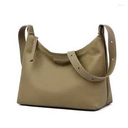 Evening Bags High Quality Genuine Leather Women Shoulder Crossbody Bag Cow Luxury Ladies Phone And Purses Solid Color Women's