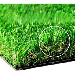 Decorative Flowers Artificial Green Grass 5 Ft X 10 50 Square Feet 5'X10' Realistic Indoor/Outdoor Green/Olive Green/Yellow