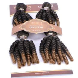 Pack Angie Synthetic Funmi Curly Hair Bundles 4Pcs/Set 18 18 20 20 Inches High Temperature Hair Weaves for Women