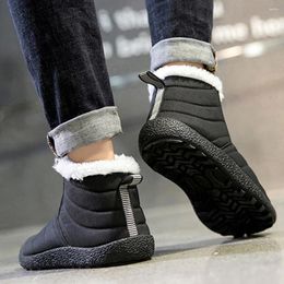 Fitness Shoes Men Waterproof Ankle Booties Anti-Slip Winter Warm Snow Boot Outdoor Thickening Cotton Footwear For Walking Hiking Sneaker