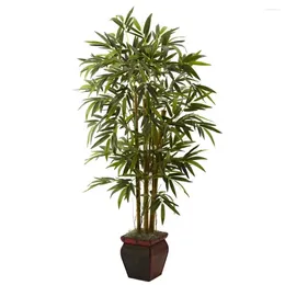Decorative Flowers 5.5' Artificial Plant Bamboo With Planter Home Garden Pots Planters Green Decoration Bedroom Bonsai