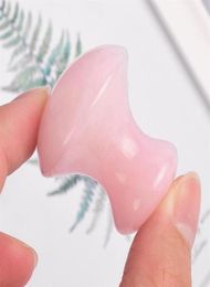 Face Massager gua sha Tool Natural Rose Quartz Mushroom Facial Back Foot Acupuncture Massage Scraper SPA Therapy Jade Board202o8493572