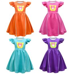 Kids Cosplay Costume Super Kitties Girls Clothes Baby Dress for Birthday Halloween role 240306