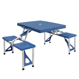 Camp Furniture Siamese Folding Tables And Chairs-Plastic PS Thickening