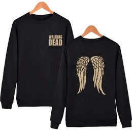 Men's Hoodies Sweatshirts The Walking Dead Zombie Daryl Dixon Wings Oversized Hoodie O-neck Long Sleeve Crewneck Sweatshirt Casual Tracksuit 24318