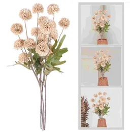 Decorative Flowers 4 Pcs Artificial Flower Decoration Bedroom Decore Simulated Adornment Dandelion Plastic Fake DIY Bouquet Stems