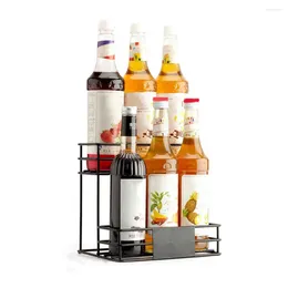 Kitchen Storage Seasoning Bottle Rack 2 Tier Coffee Syrup Organiser For Versatile Shelf Wine Bar