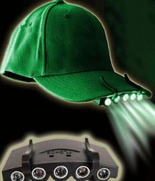 Night Safe Clipon 5 LED Head Cap Hat Light Headlamp Torch Fishing Camp Hunting Outdoor Lighting Flashlight Torch with 2CR20324473152