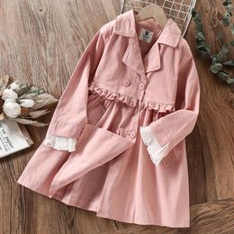 Jackets Baby Kids Jacket For Girls Coats Ruffle Spring Autumn Children Clothes Teenagers Windbreak Costumes Trench Coat 8 10 11 12 Years