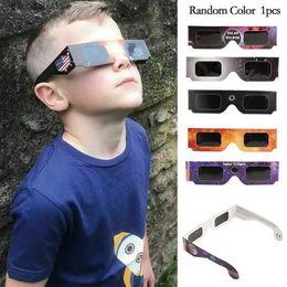 Sunglasses White framed paper lunar eclipse glasses circular lunar eclipse glasses all sun lunar eclipse observation glasses Y240318