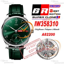 W358310 A82200 Automatic Mens Watch GRF Steel Case Green Dial Silver Markers Leather Strap Super Edition Reloj Hombre Puretimewatch Montre Hommes PTIW