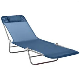 Camp Furniture Folding Chaise Lounge Chair Pool Sun Tanning Outdoor With 5-Position Reclining Back Breathable Mesh Seat