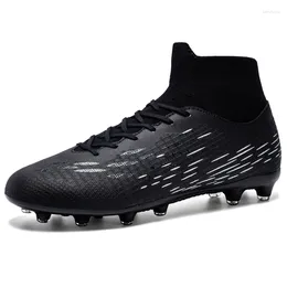 American Football Shoes High-quality Soccer For Men With Long Spike Ankle Boot Black Green Ideal Male Teenagers And Men's