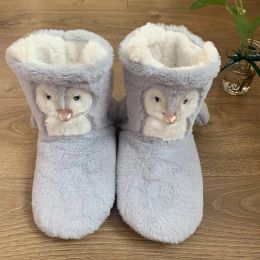 Boots House Slipper Fur Female Women Shoes Contton Plush Anti Skid Grip None Indoor Fluffy Kawaii Cute 3d Penguin Home Boots Soft Sole