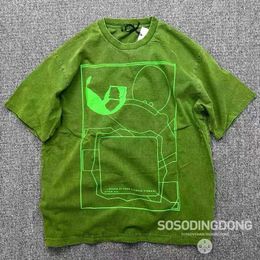 Men's T-Shirts Oversized Summer Washed Batik Green Cav Empt T Shirt Men Women Abstract Geometry CAVEMPT C.E T-shirt Short Sleeve Tee gym J240316