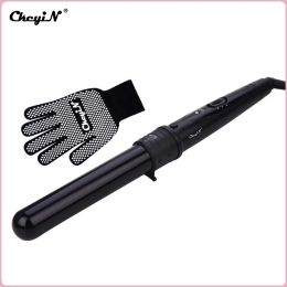 Irons CkeyiN 32mm Hair Curler Professional 1.25 Inch Large Barrel Ceramic Curling Wand Big Beach Waves Curls Hair Waver Crimping Irons