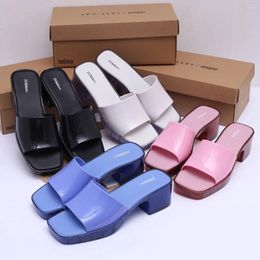 Slippers Brazil Original Melisas Women Jelly Shoes 2024 Solid Colour High Heel Ladies Fashion Outdoor Summer Beach SM093