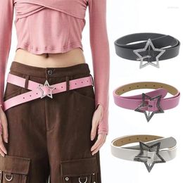 Belts Y2K-style Girl Waistband Western Cowboy Style Star-Buckle Versatile For Jeans Pants Dress Cowgirl Country Girls