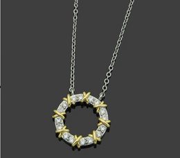 Luxus Designer Frauen Diamanten Silber Anhänger Halskette Ohrringe Ringe Schmuck Sets Pseudo Gold Material Für Mädchen Hochzeit Verlobung Neue Stil Mode Geschenke
